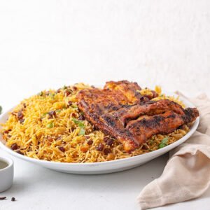 Half a charcoal chicken with rice